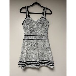 Shore Shapes Swimwear Black White Animal Print Swim Dress Size 14 209-18F